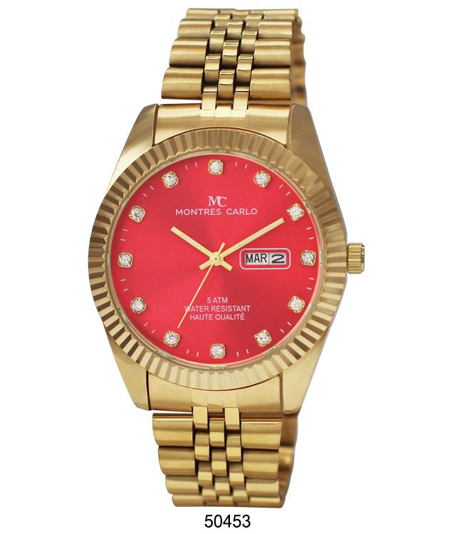 Metal Band Day and Date Watch