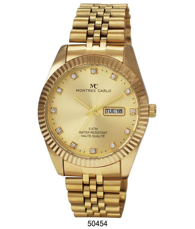 Metal Band Day and Date Watch