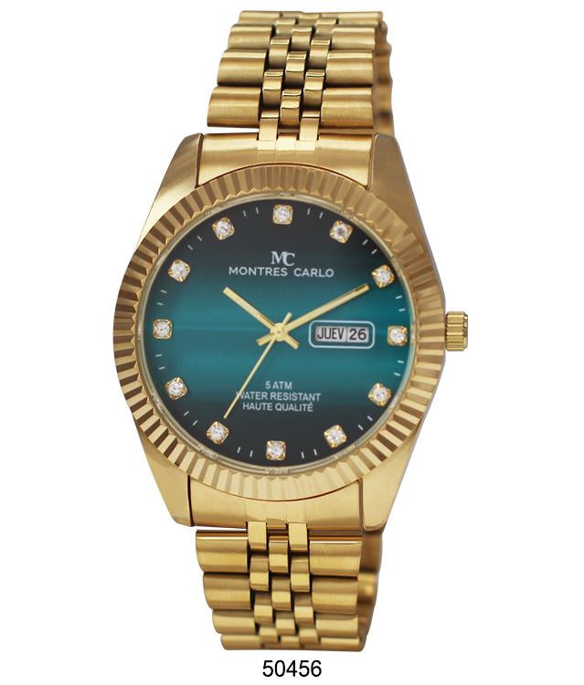 Metal Band Day and Date Watch